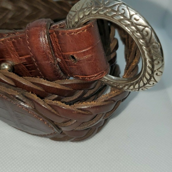 Vtg 1996 Stamped Double Braided Leather Belt Sz 34 - Picture 3 of 4